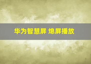 华为智慧屏 熄屏播放